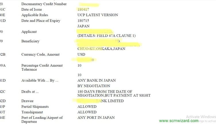 Field 41d And 41a Available With By In Letter Of Credit